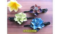 new designs floral leather hair accessories for kids 